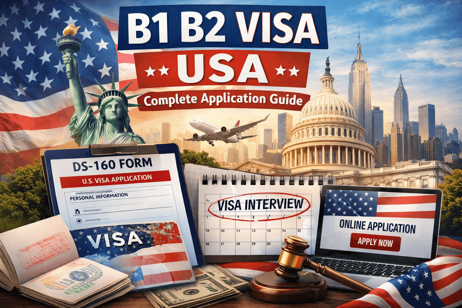 B1 B2 visa USA online application and interview process