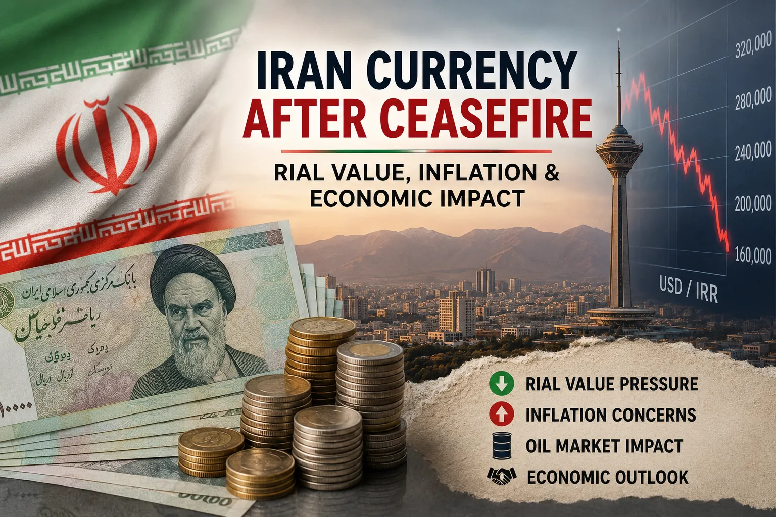 iran currency after ceasefire showing rial value inflation crisis and economic recovery trends