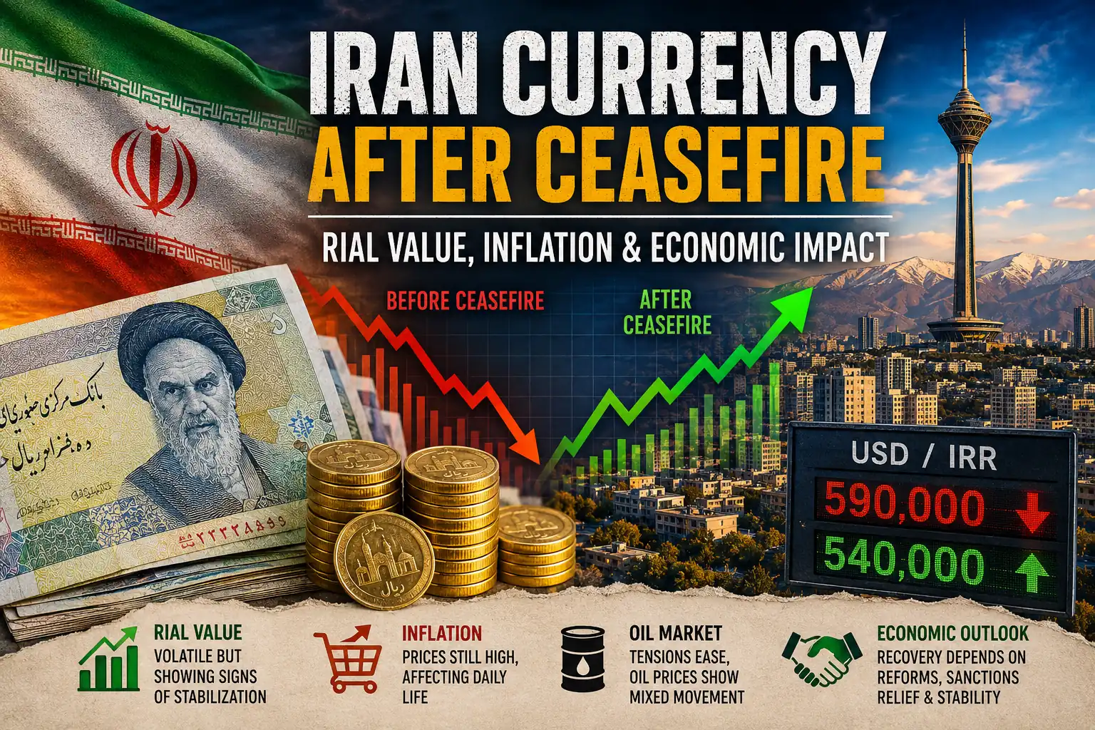 iran currency analysis after ceasefire with rial exchange rate inflation and oil market impact