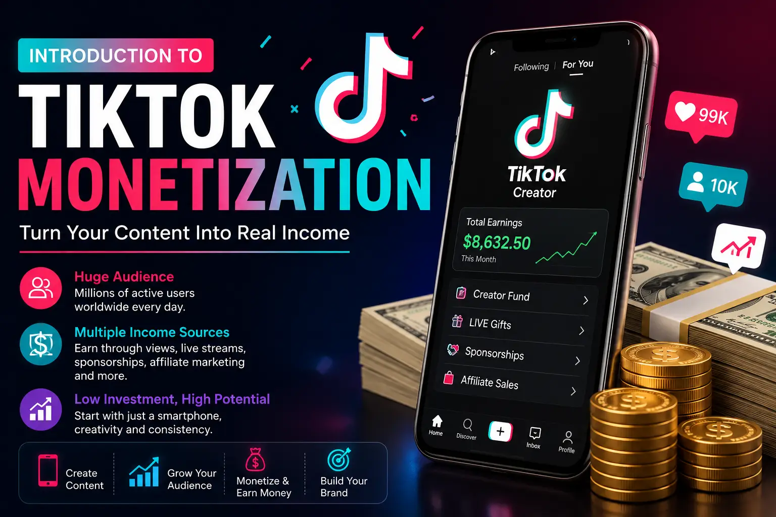 Introduction to TikTok monetization for beginners and online earning creators