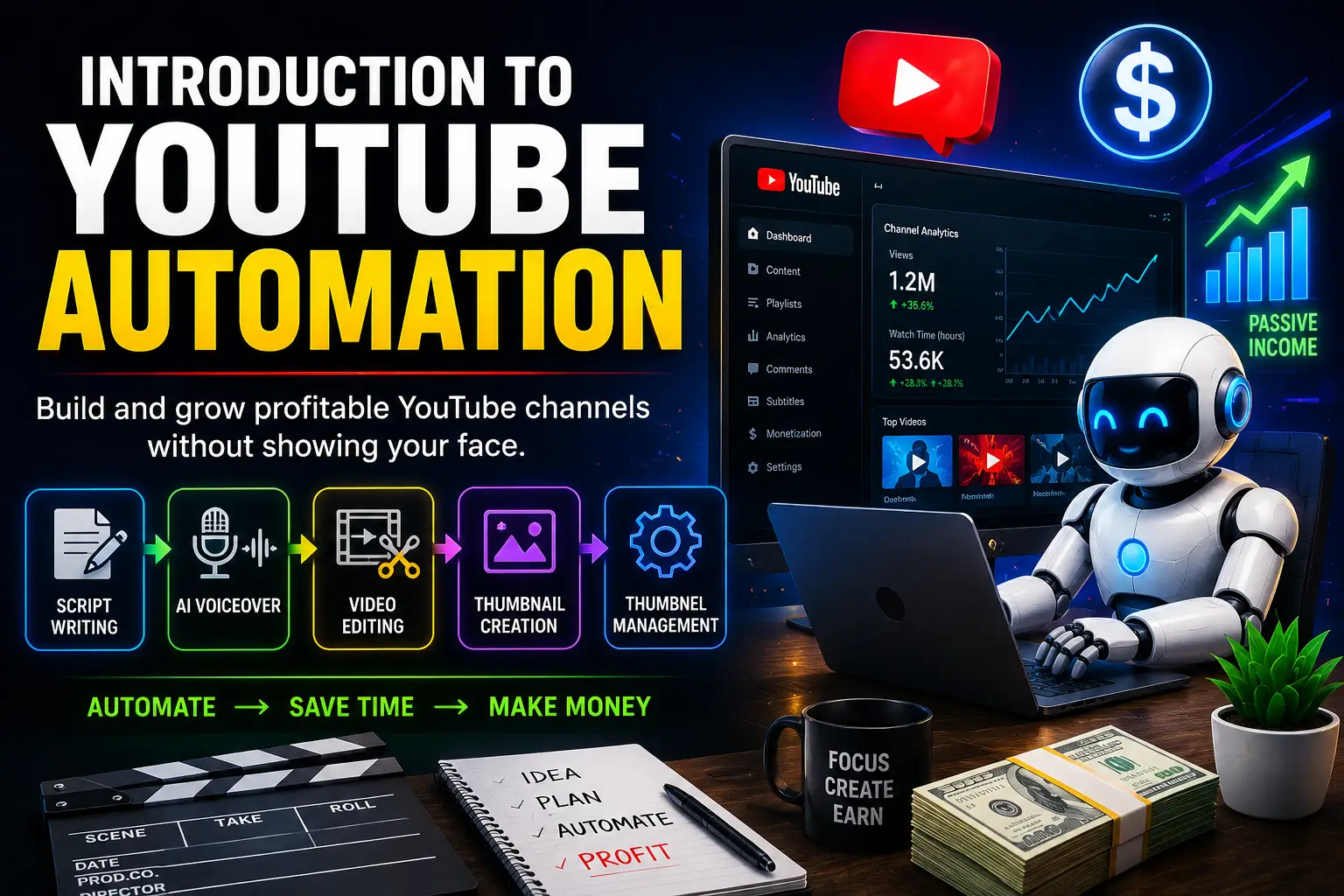 Introduction to YouTube automation and faceless online earning channels