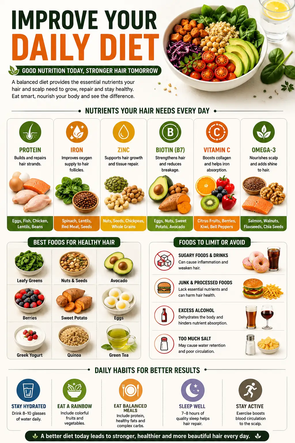 Balanced Diet Guide for Stronger Hair and Overall Wellness