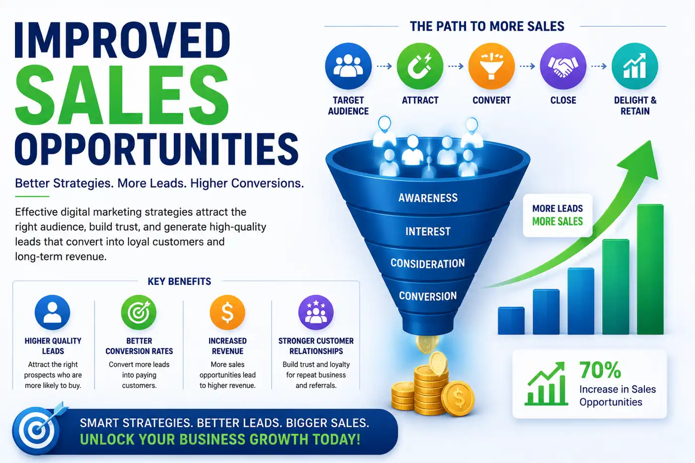 Online business growth infographic showing ecommerce digital expansion and global reach