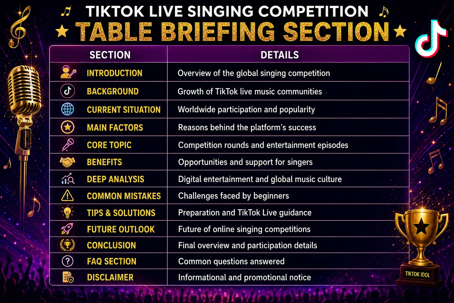 International TikTok Live Singing Competition team poster showing global singers, live hosts, and entertainment community members.