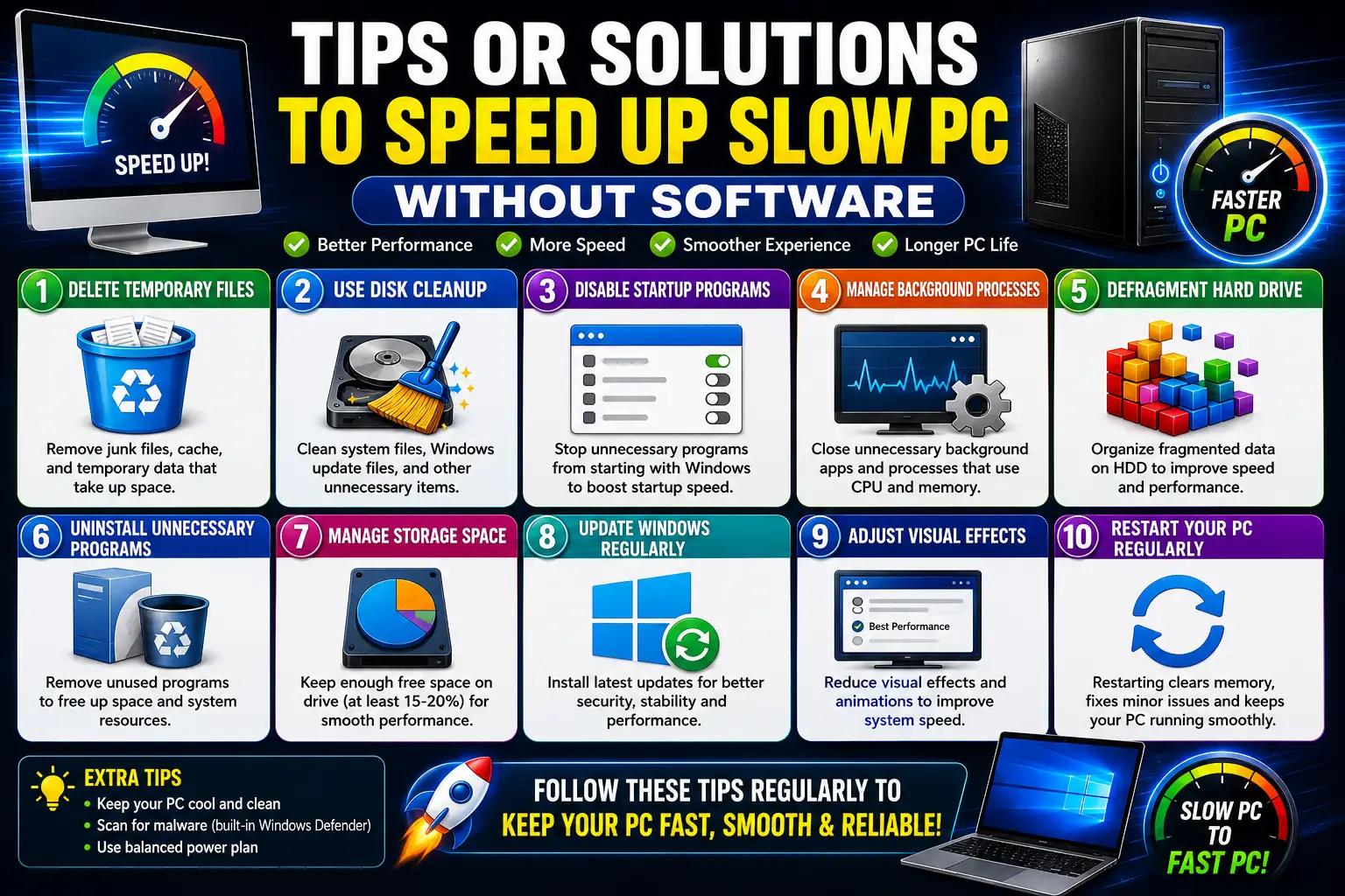 Important tips and solutions for improving slow computer performance