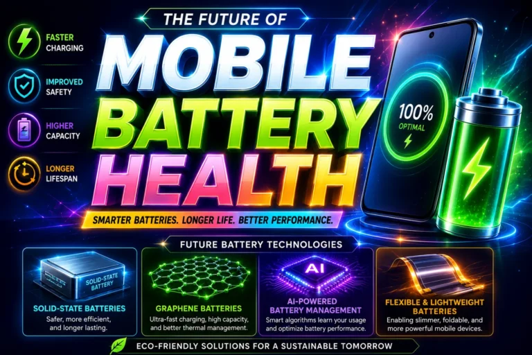 Mobile Battery Health Guide showing future battery technology, battery performance, and ways to extend battery life.