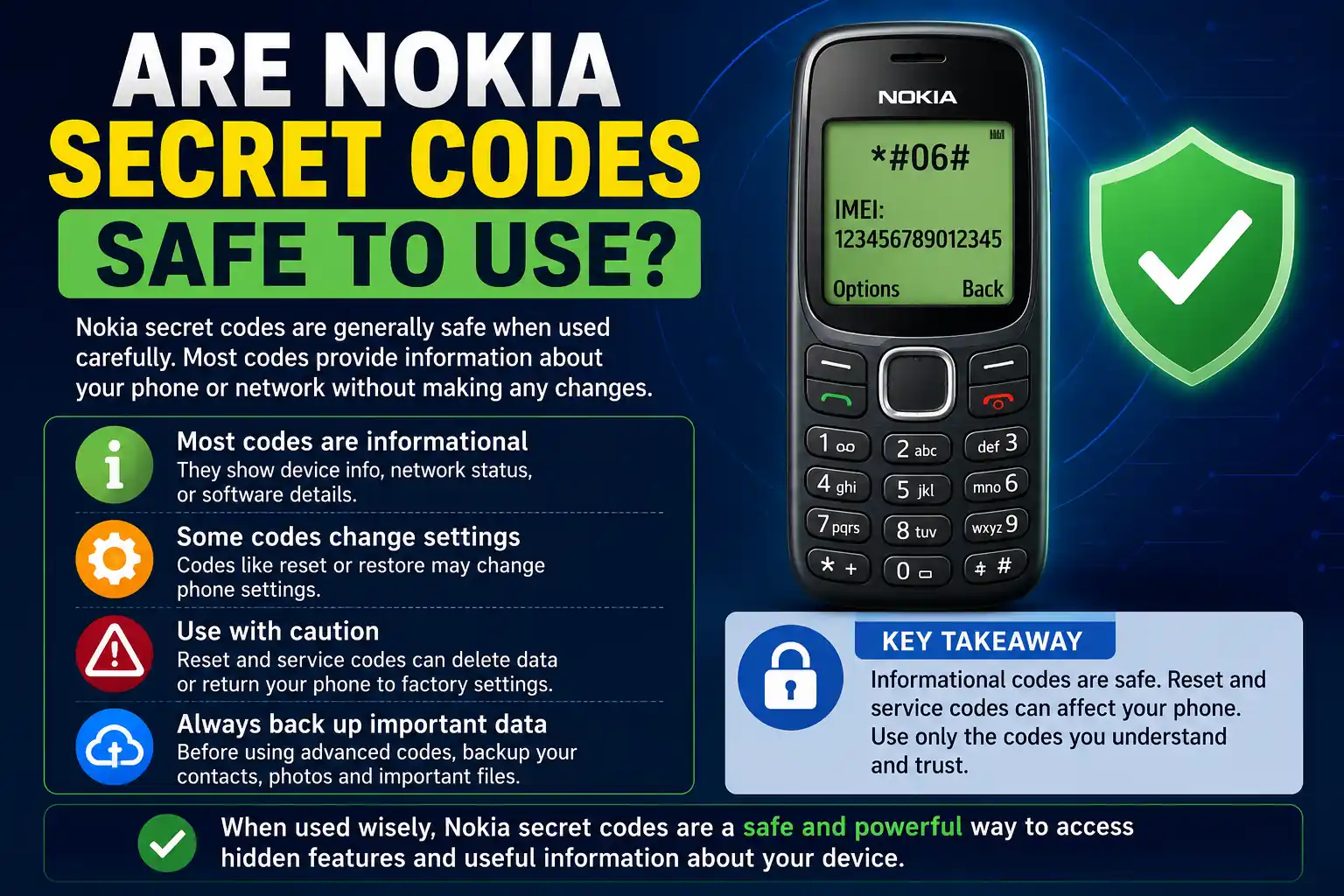 Are Nokia Secret Codes Safe To Use guide explaining safe and risky Nokia secret codes
