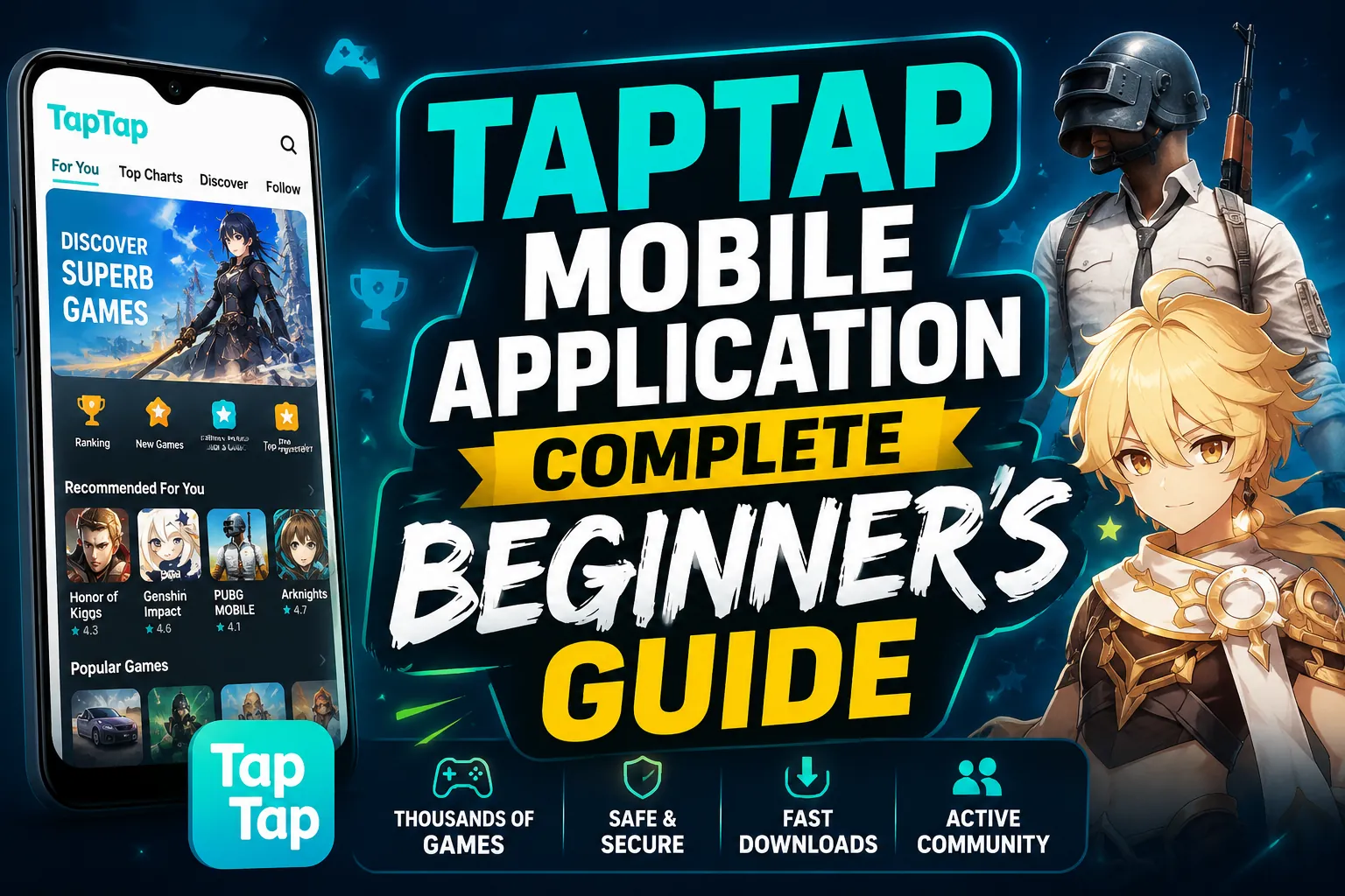 Is the TapTap mobile application safe infographic explaining security features, trusted downloads, privacy, and safe usage tips.